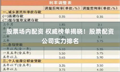 股票场内配资 权威榜单揭晓!股票配资公司实力排名