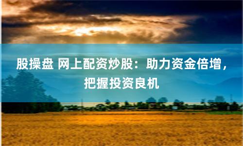 股操盘 网上配资炒股:助力资金倍增,把握投资良机